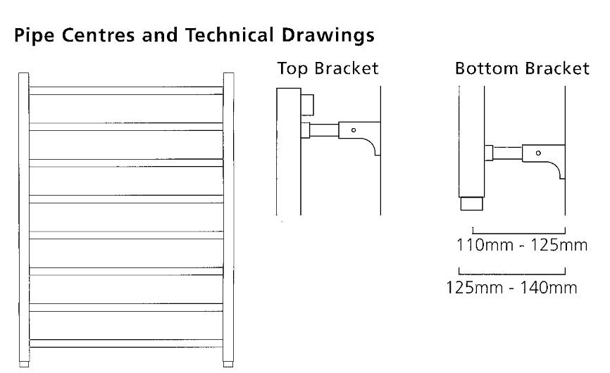 Keats Square Tube Stainless Steel Towel Rail (800 x 500mm)